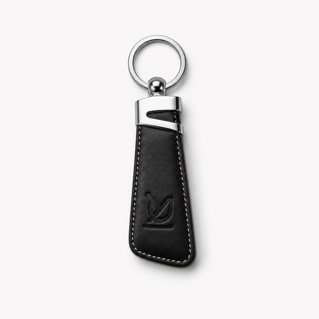 Two Tone Textured Leather Key Chain