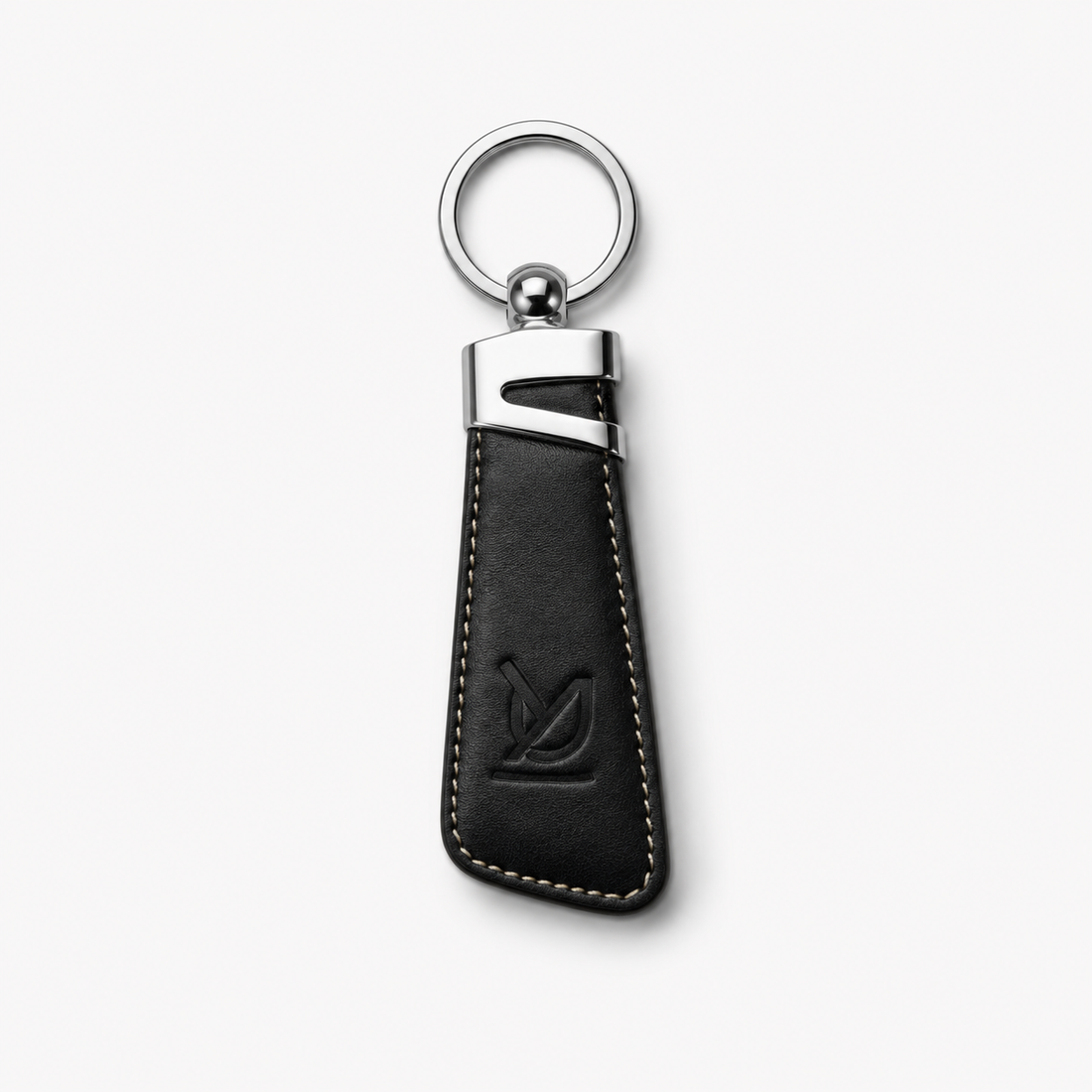 Two Tone Textured Leather Key Chain