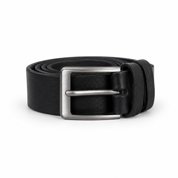 Black Casual Leather Belt
