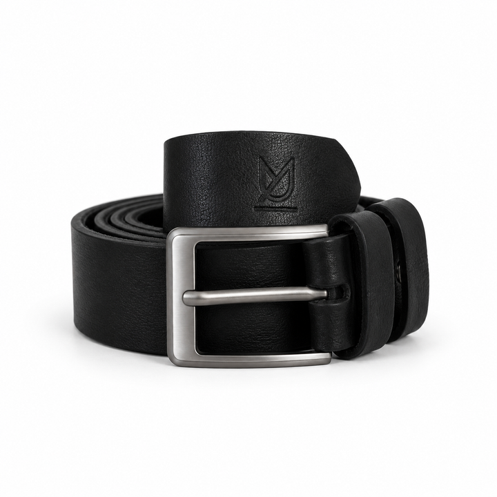 Black Casual Leather Belt