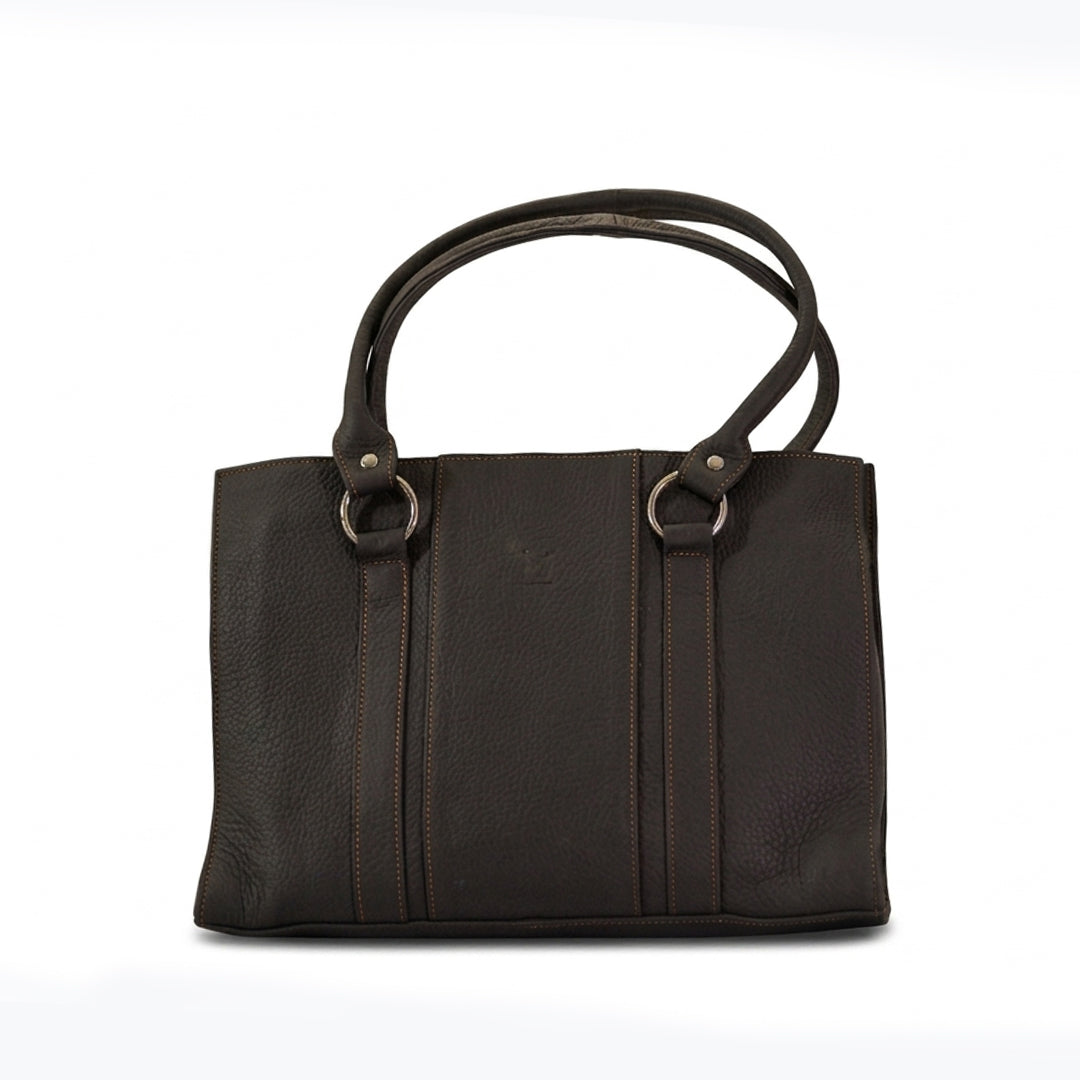 YU Brownstone Leather Tote Bag