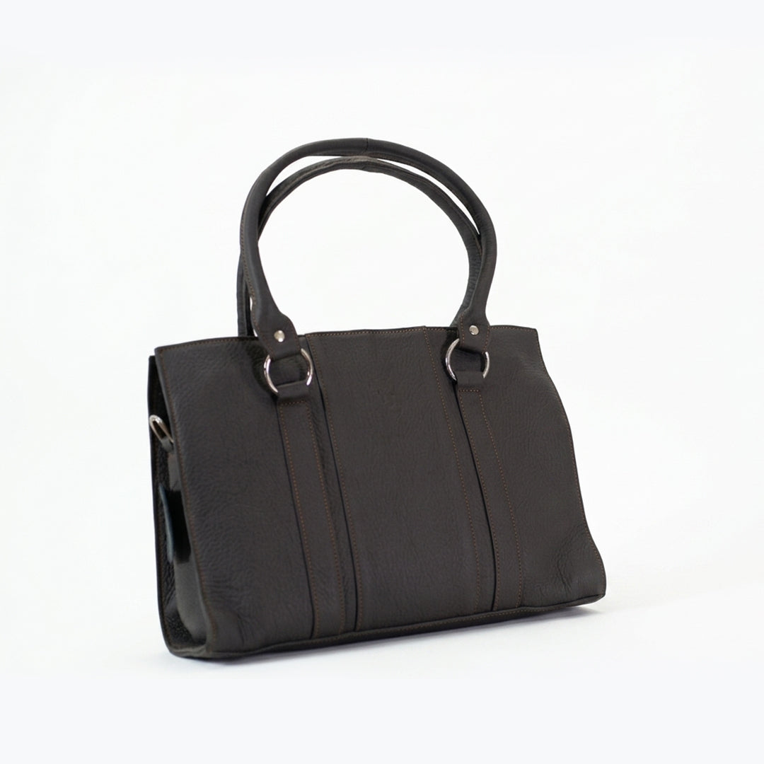 YU Brownstone Leather Tote Bag