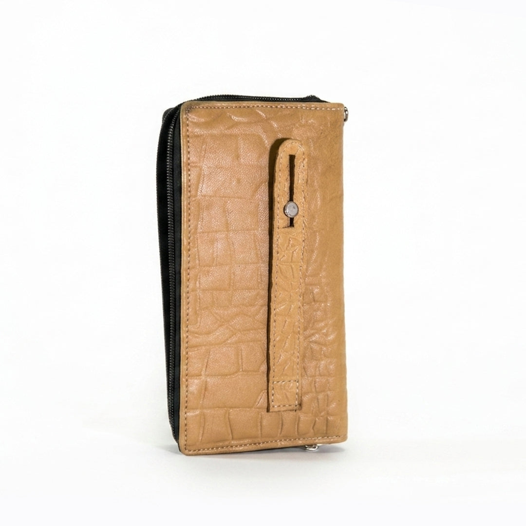 Croco-Imperial Zippered Pochette