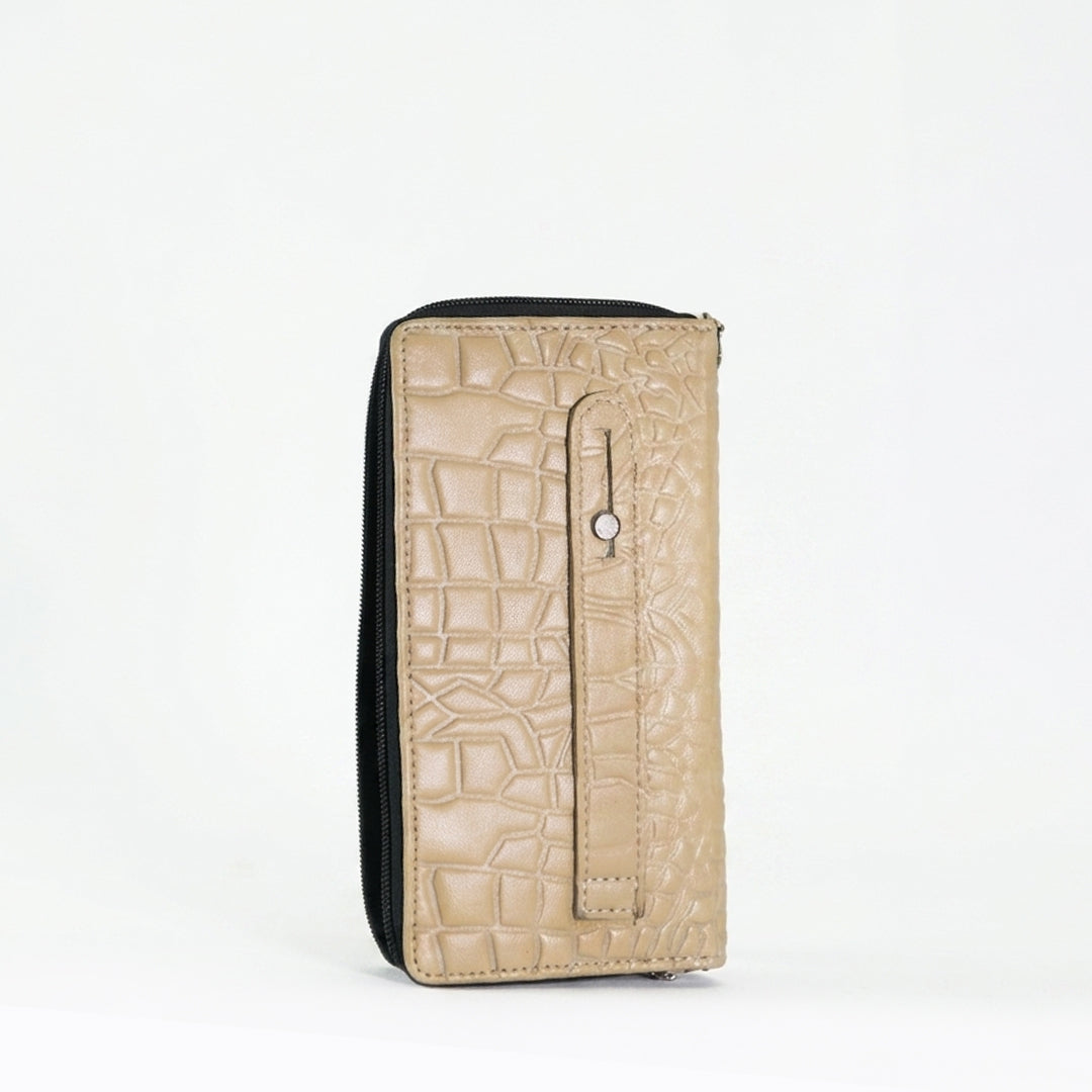 Croco-Imperial Zippered Pochette