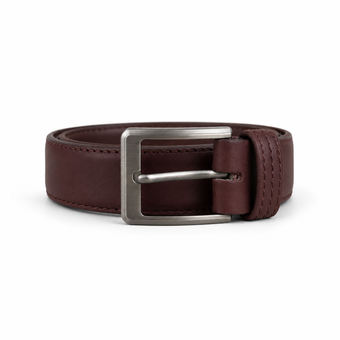 Dark Mahogany Formal Leather Belt