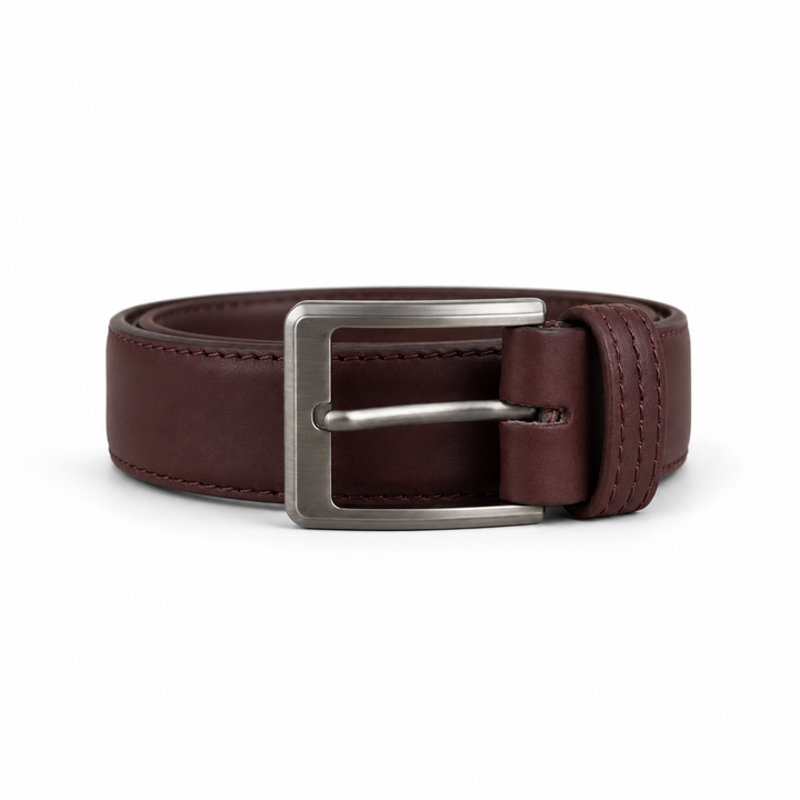 Dark Mahogany Formal Leather Belt