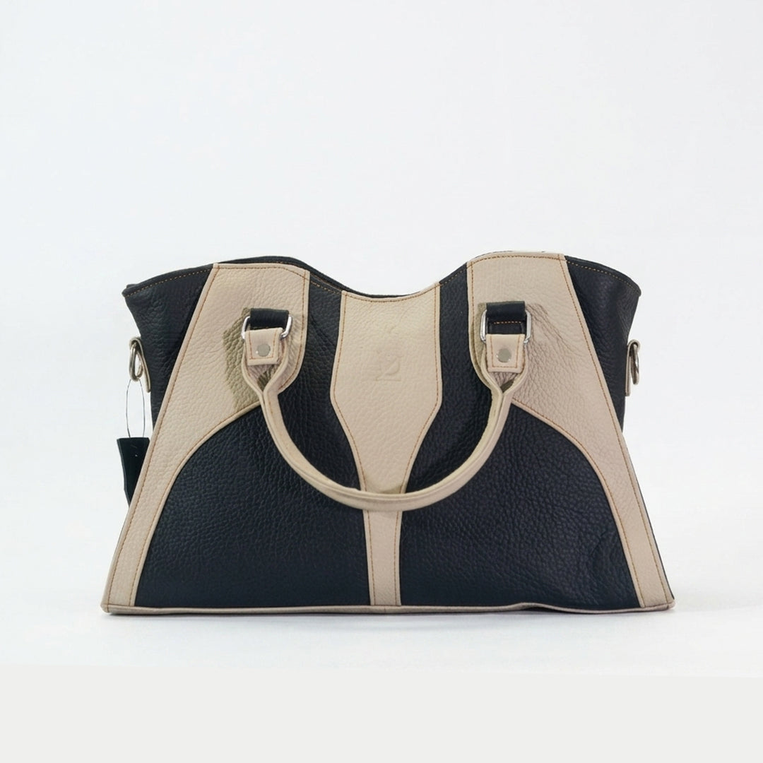 DualTone Elegance Leather Bag