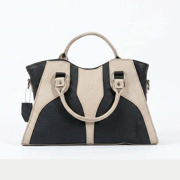 DualTone Elegance Leather Bag