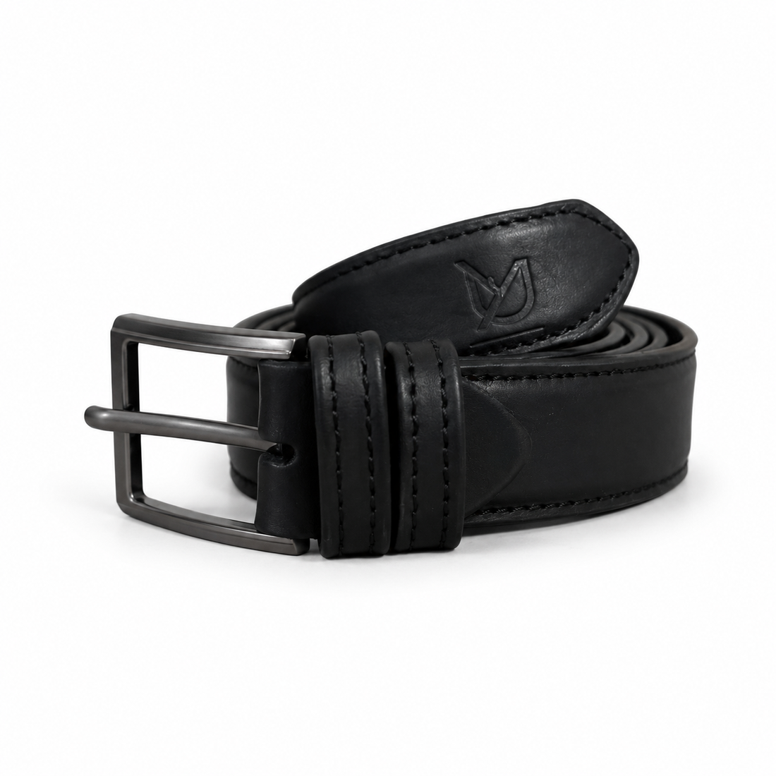 Matte Black Formal Leather Belt