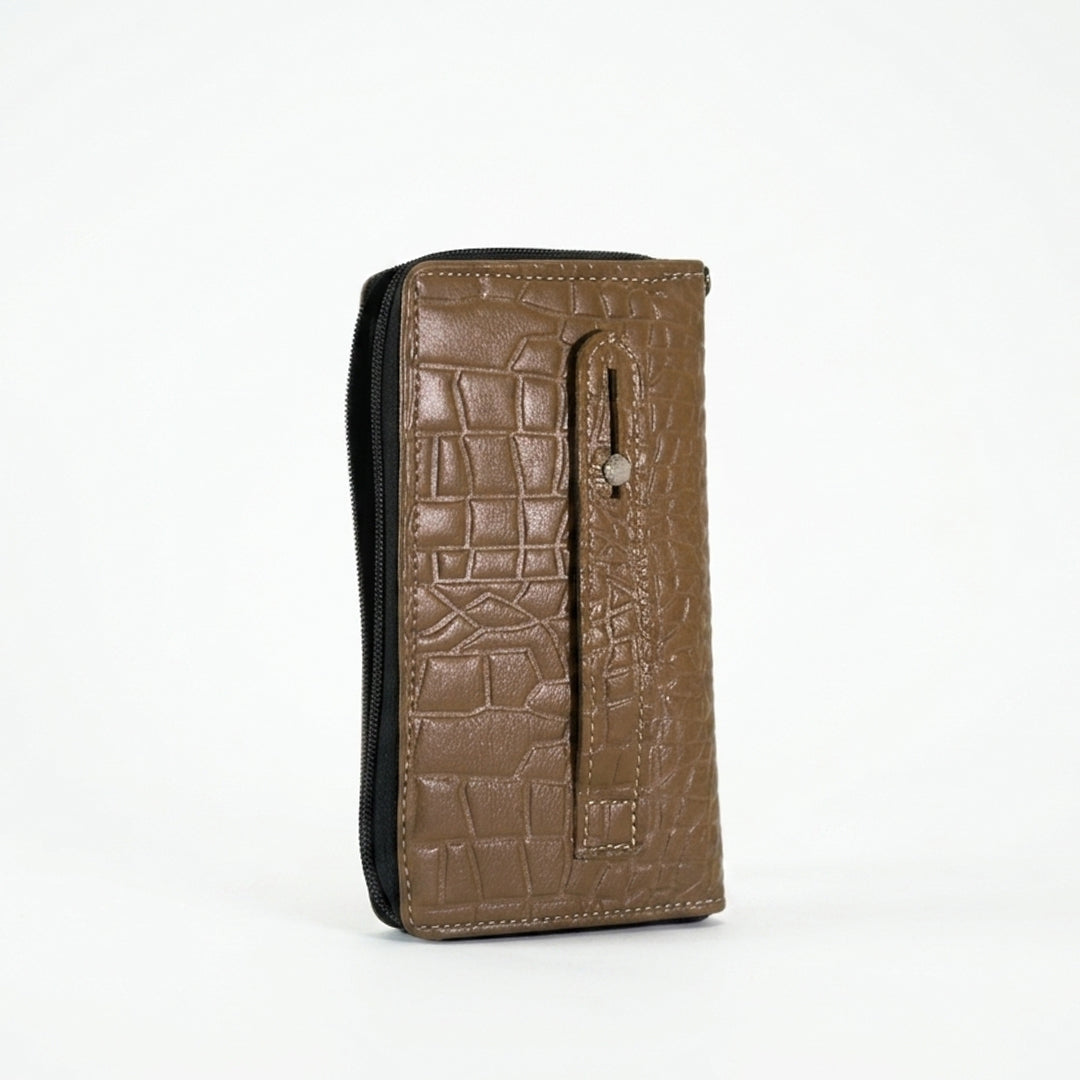 Croco-Imperial Zippered Pochette