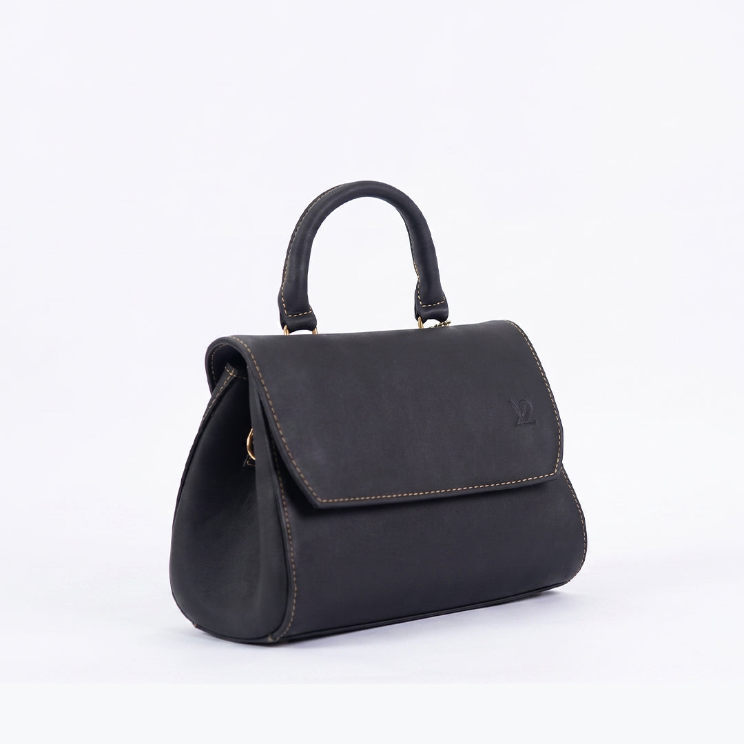 YU Noir Grace Flap-Top Handbag