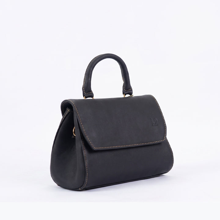 YU Noir Grace Flap-Top Handbag