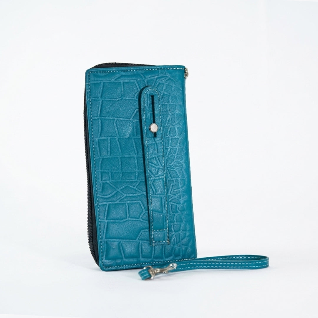 Croco-Imperial Zippered Pochette