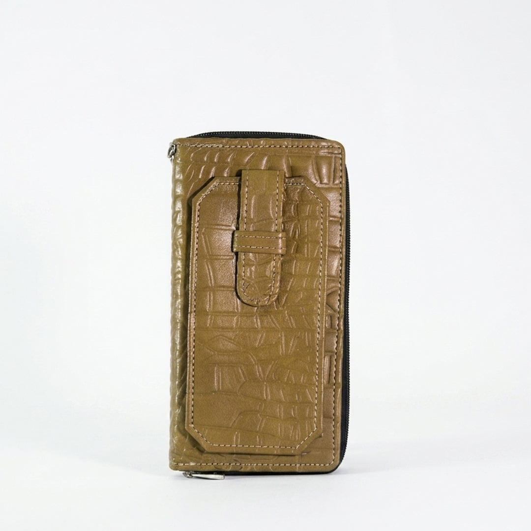 Croco-Imperial Zippered Pochette