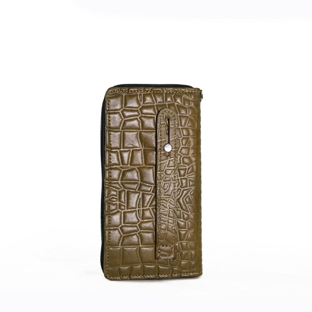 Croco-Imperial Zippered Pochette