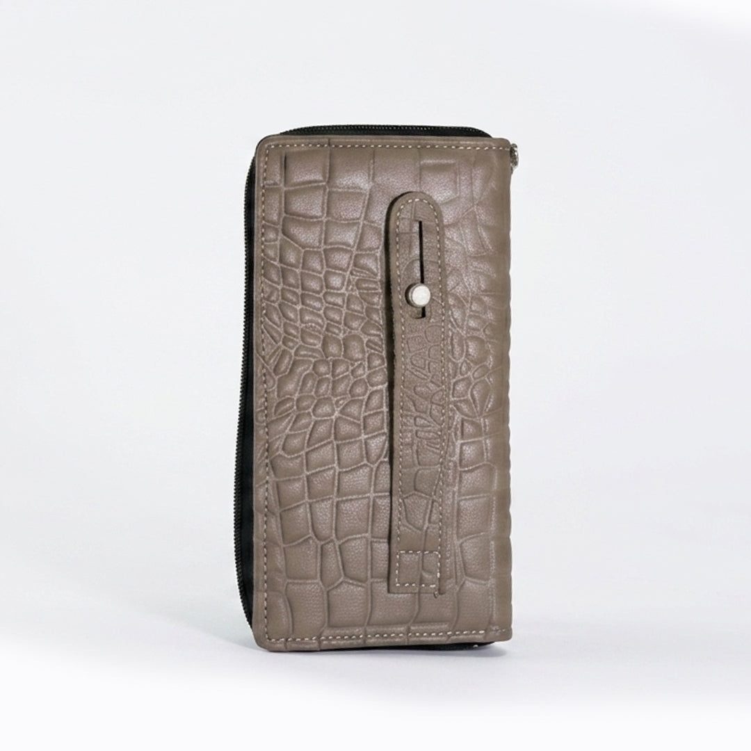 Croco-Imperial Zippered Pochette