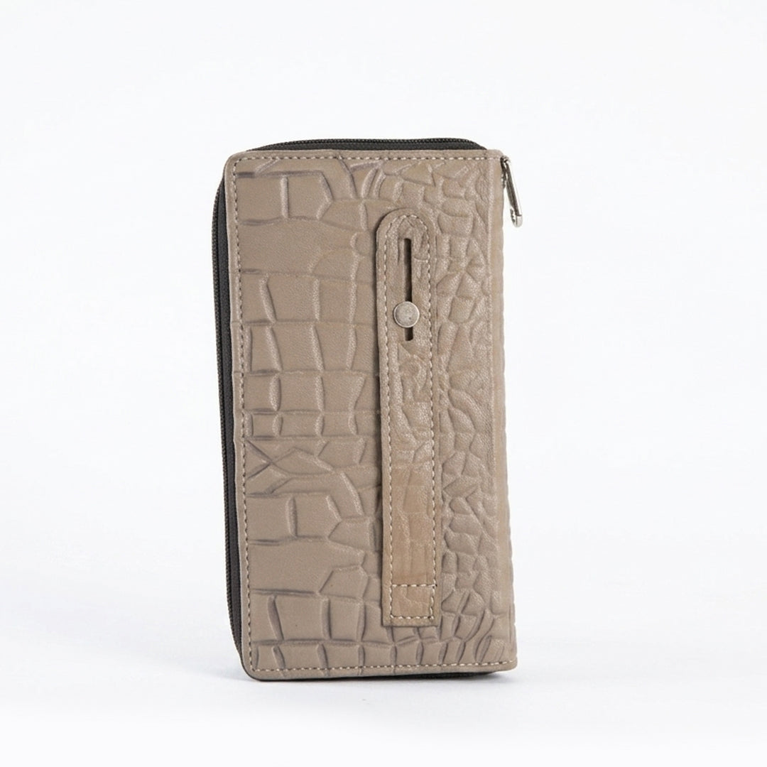Croco-Imperial Zippered Pochette