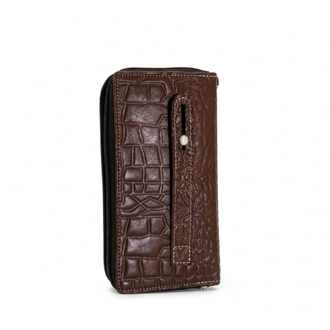 Croco-Imperial Zippered Pochette