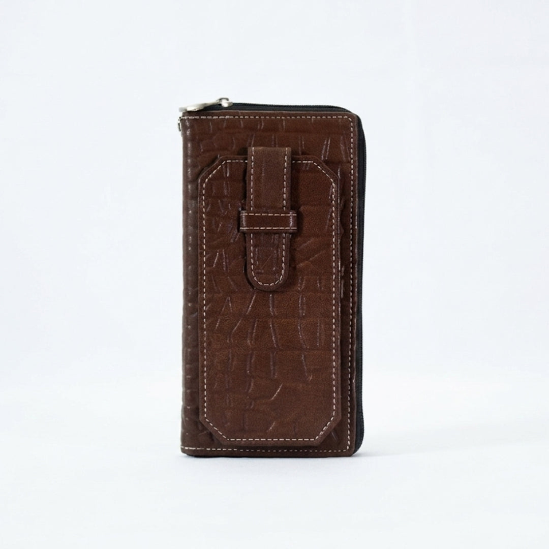 Croco-Imperial Zippered Pochette